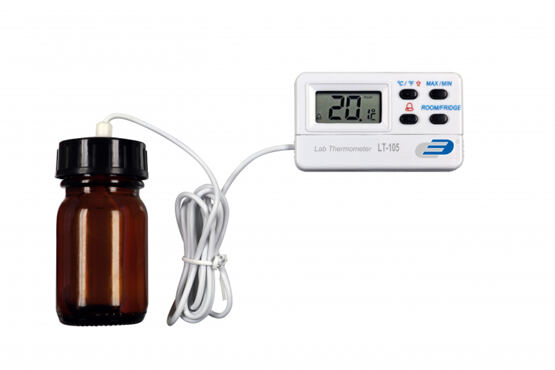 LT105 Laborthermometer mit Glasflasche und Kalibrierzertifikat